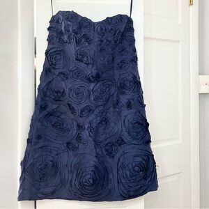 J. Crew Collection Royal Blue Strapless Formal Rose Dress